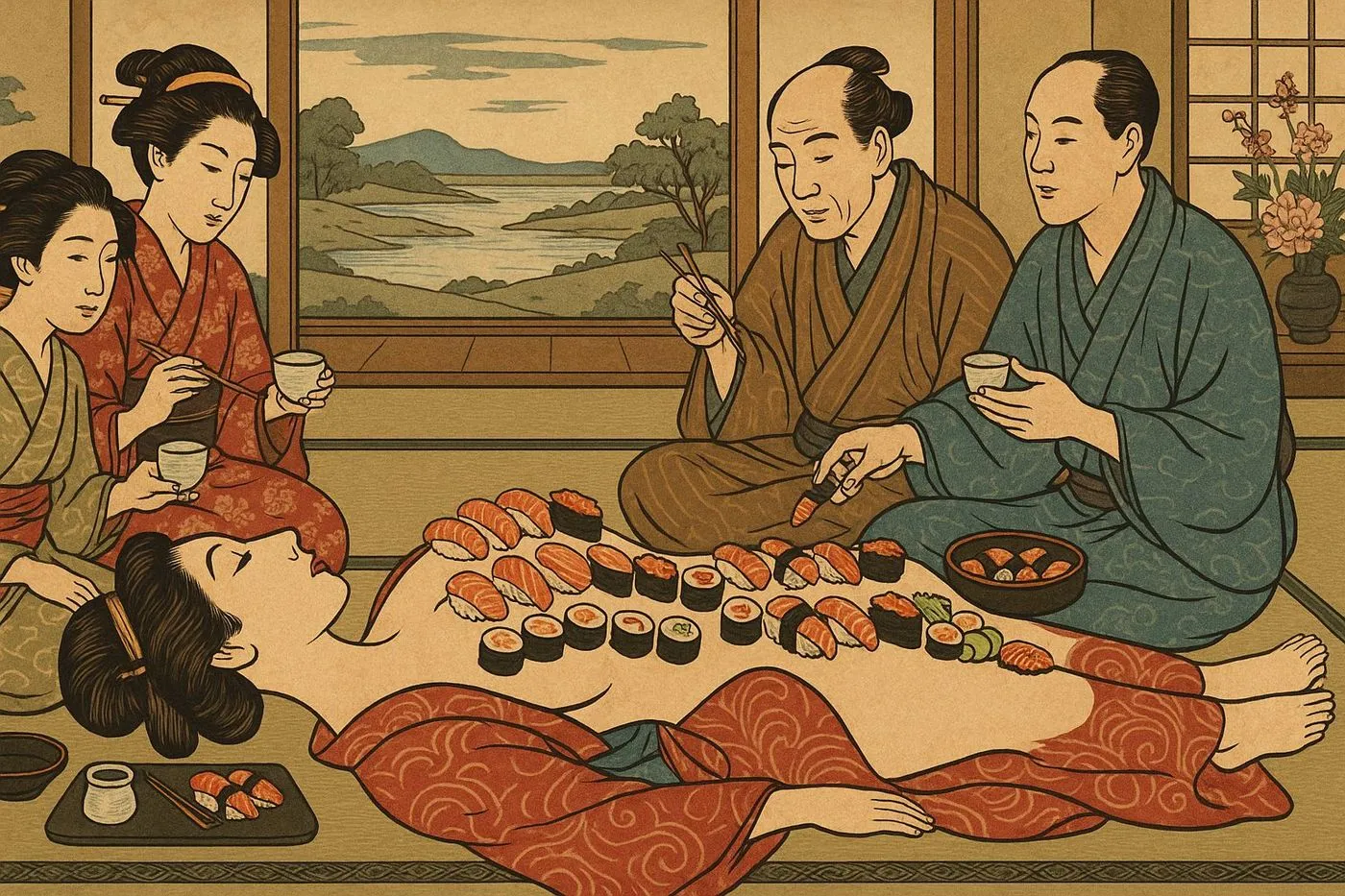 Nyotaimori à domocile - Restauration