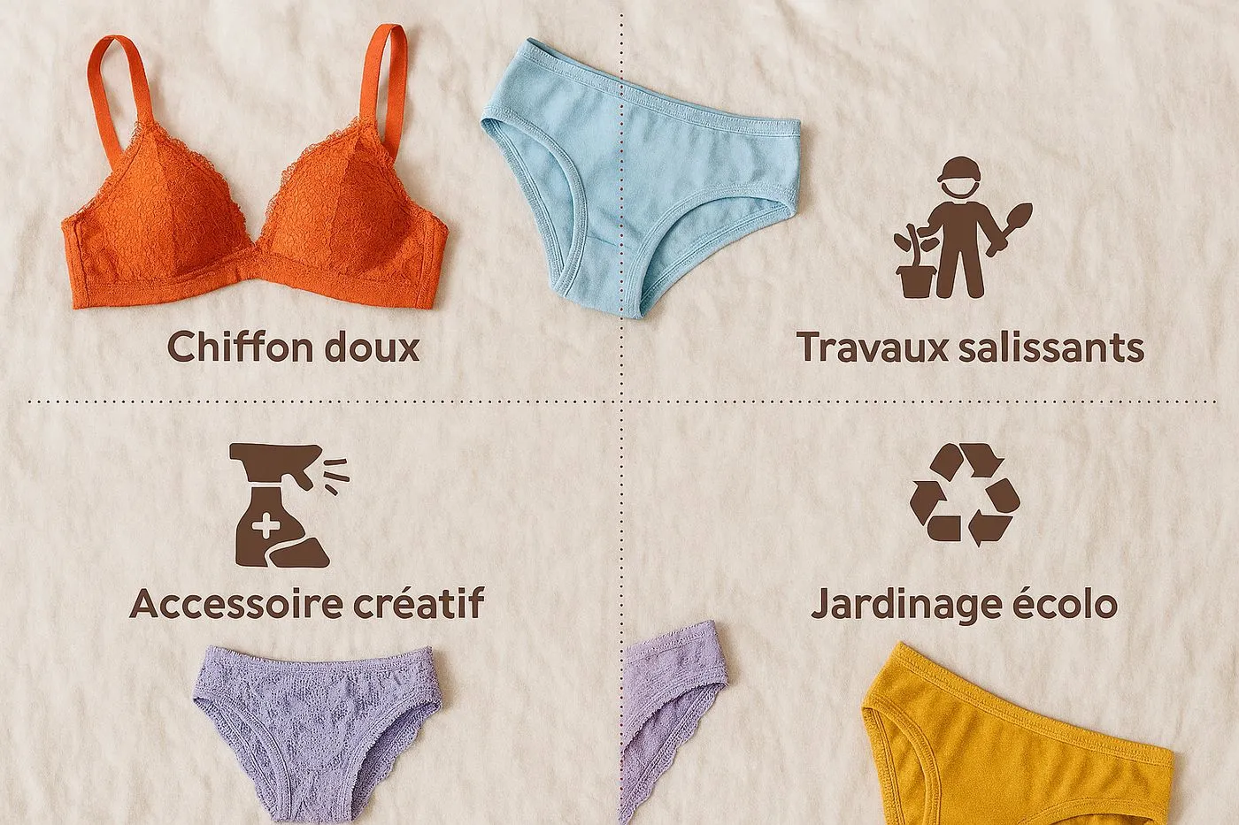 Sous-vêtements d'occasion prêts à être tranformés