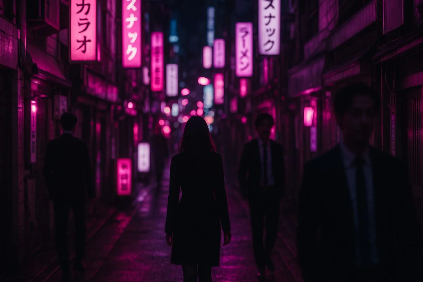 Nachtansicht von Kabukicho mit seinen ikonischen Neonlichtern