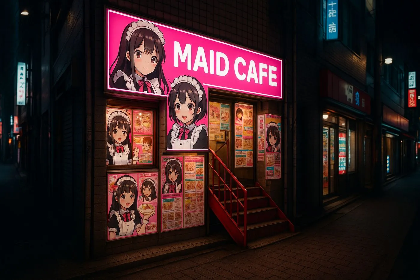 Fassade eines Maid Cafes in Akihabara