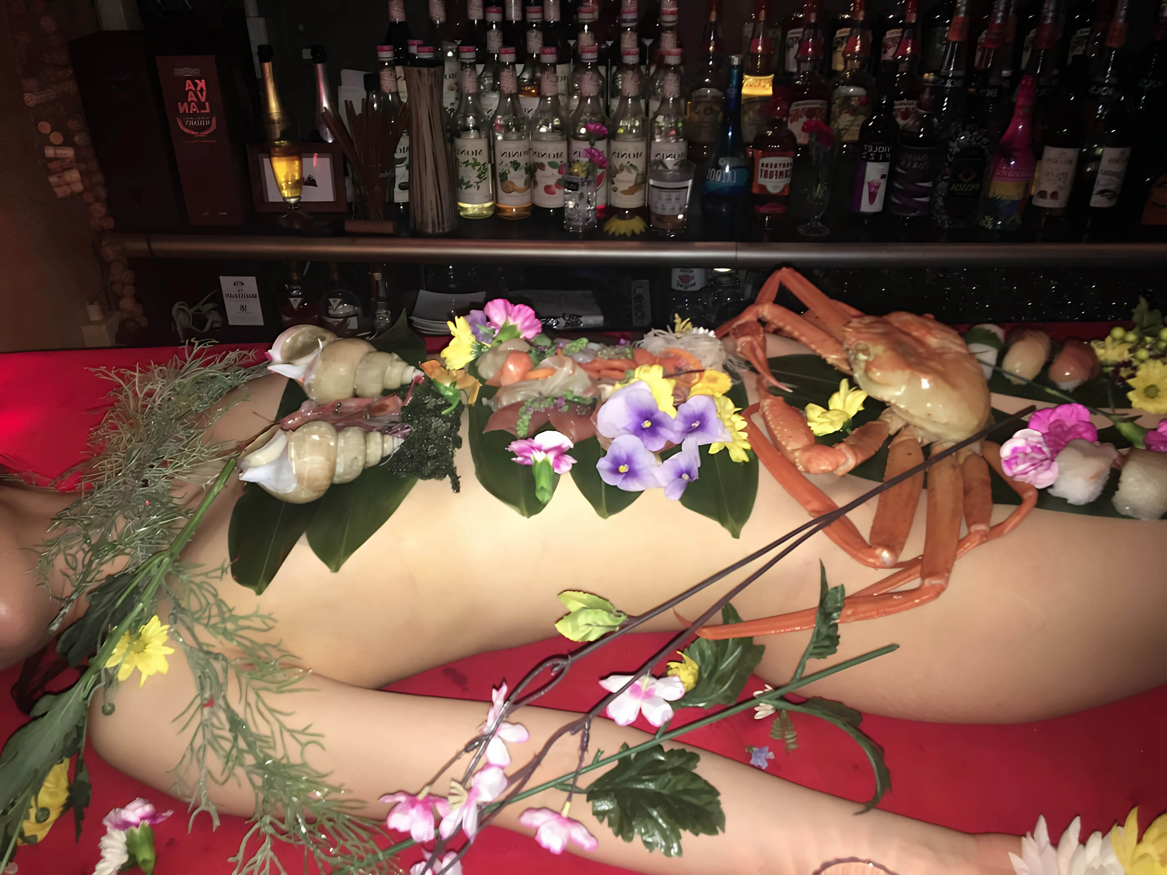 Illustration von Nyotaimori, Sushi auf dem Koerper